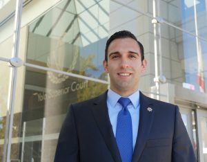 Legal Intern in front of Courthouse