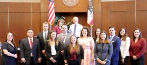 Legal Interns from the District Attorney's Office and Public Defender's Office at a brown bag lunch get-together with Judges Rosenberg and Beronio.