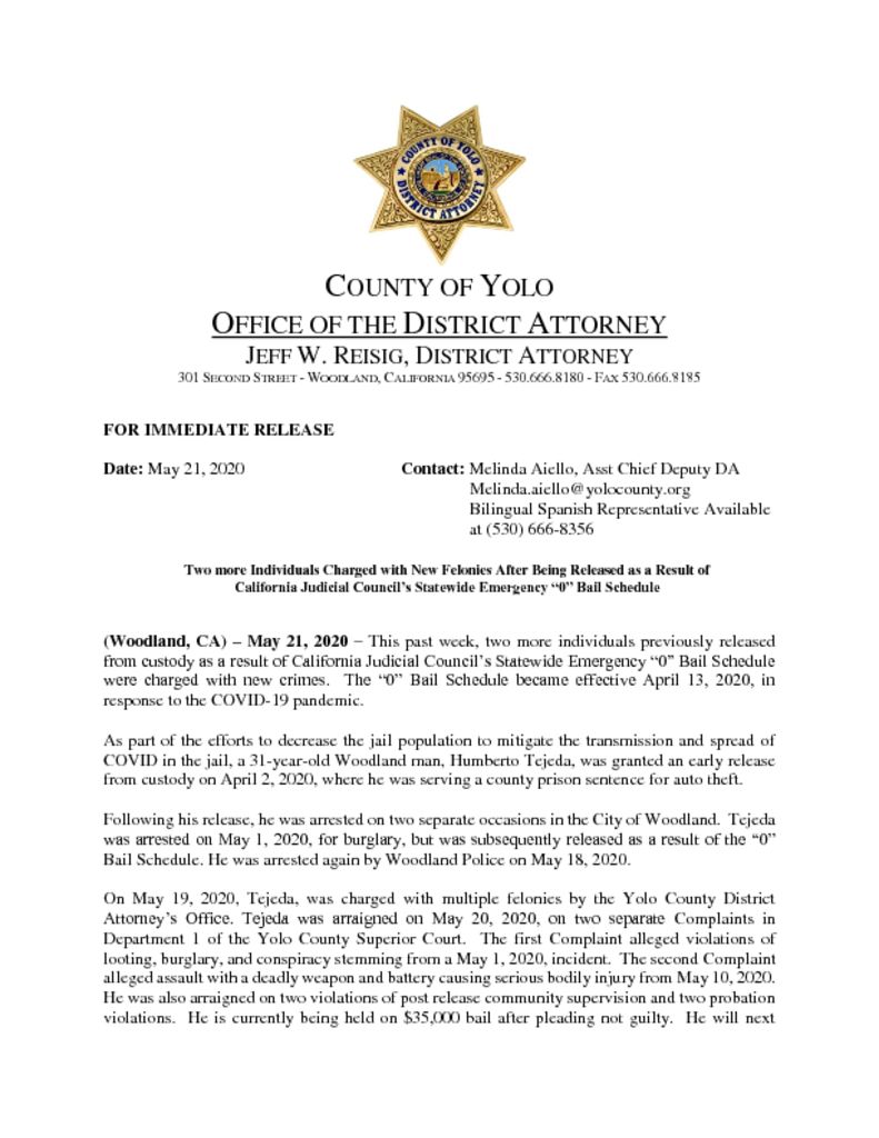 thumbnail of Press Release ~ 0 Bail Teh-Tejeda