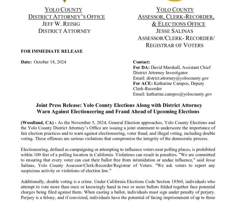 thumbnail of JOINT PRESS RELEASE ACE – DA WARN AGAINST ELECTIONEERING AND VOTER FRAUD