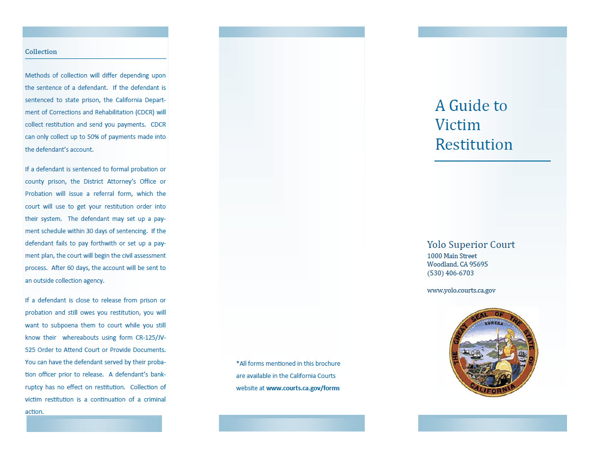 A Guide to Victim Restitution Brochure Image