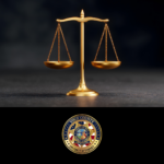 Image depicts the scales of justice and the DA badge logo.